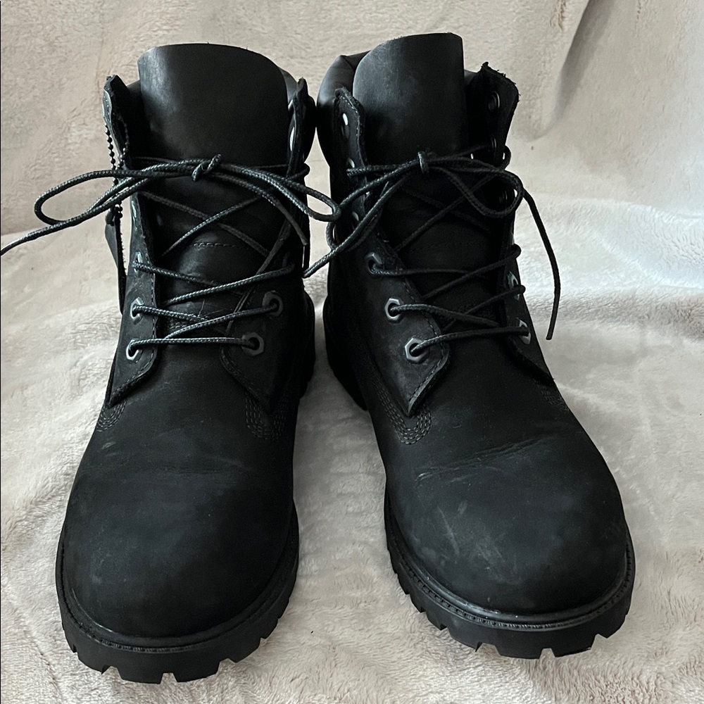 Timberland Premium black Junior 6” Waterproof Boot sz 7